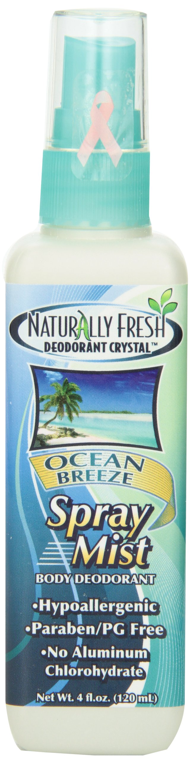 Naturally Fresh Deodorant, Spray Mist, Ocean Breeze, 4-Ounce Bottles